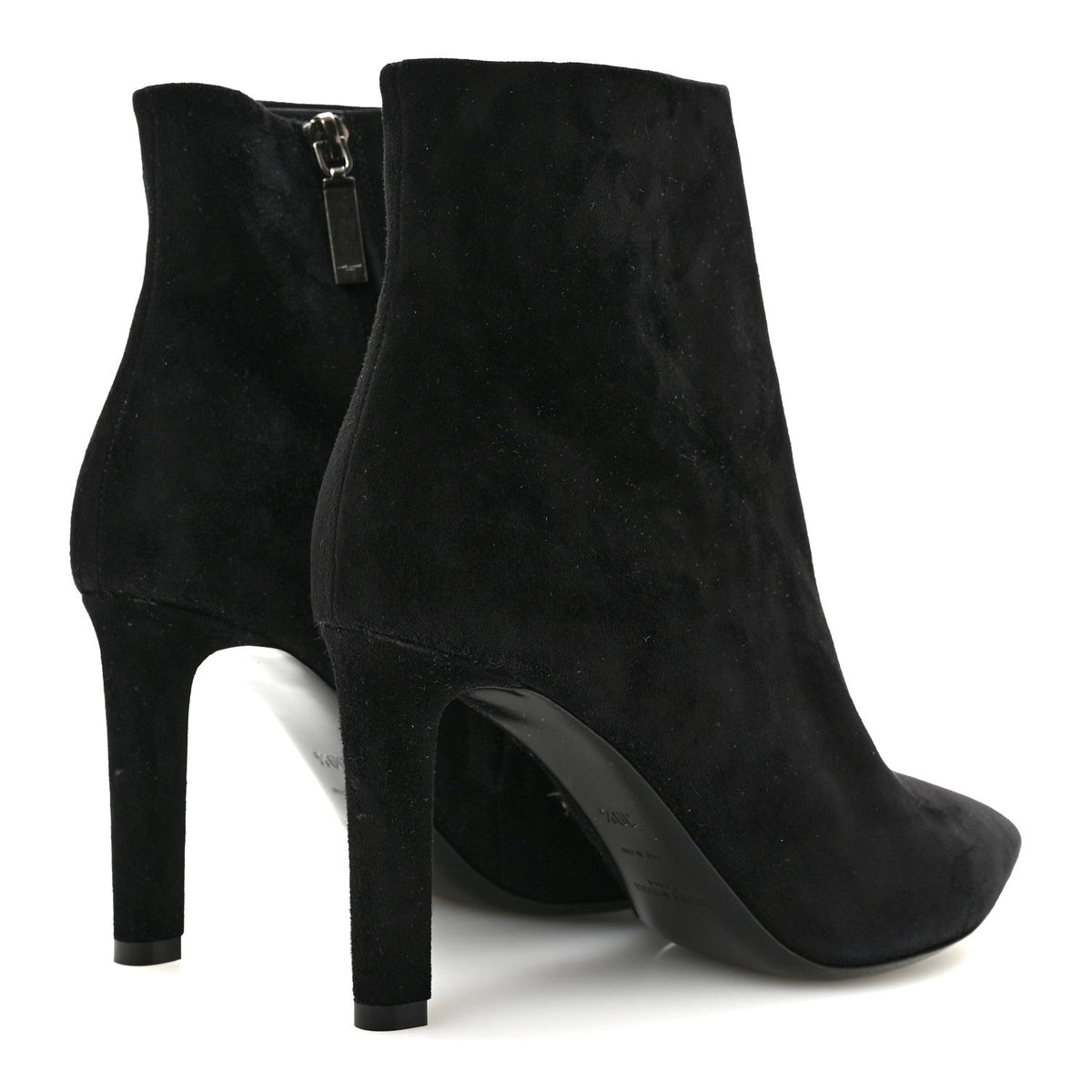 Saint Laurent Suede Women's Kate 85 Zip Booties 39.5 Black