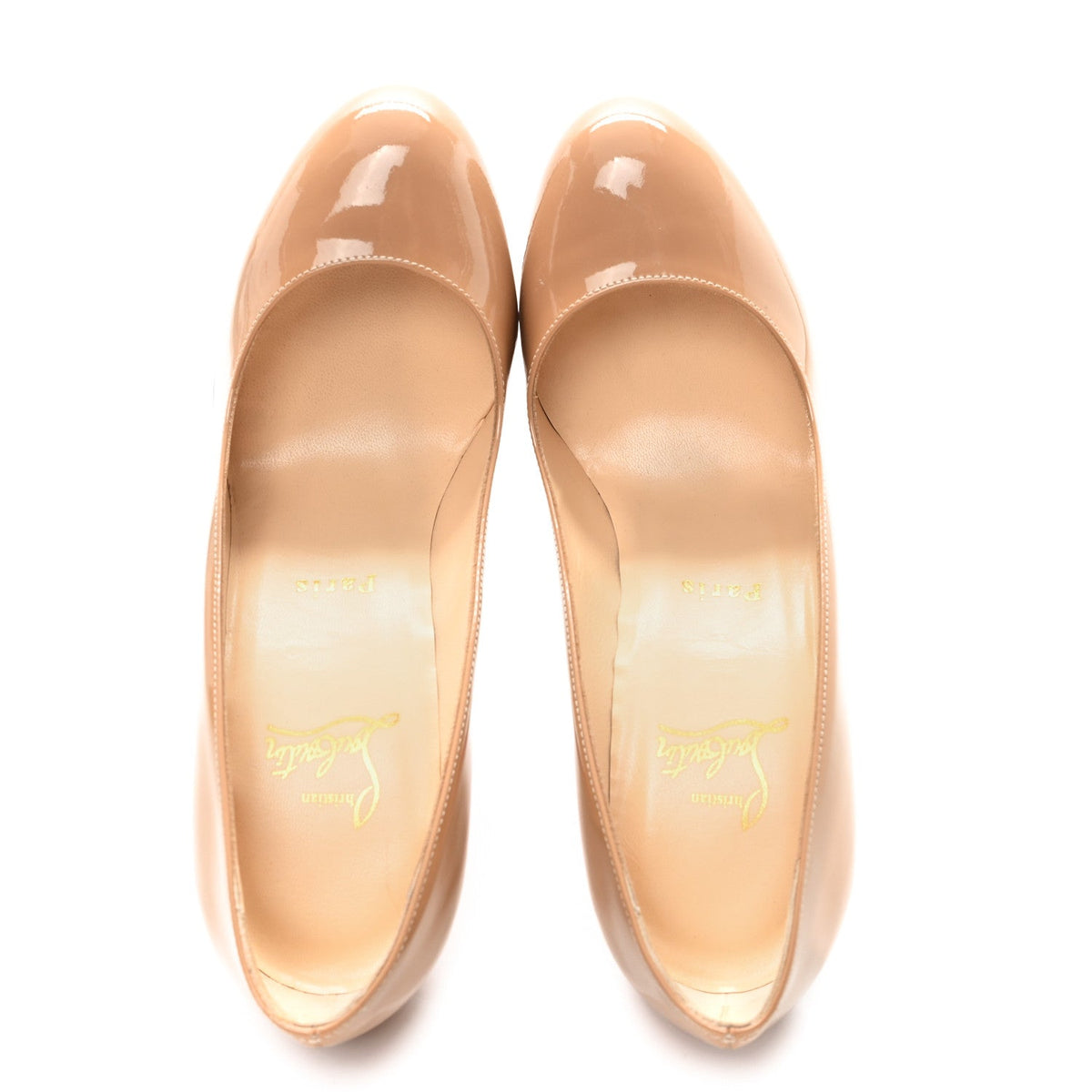 Christian Louboutin Patent Leather Women's Fififa 100 Pumps 36.5 Nude