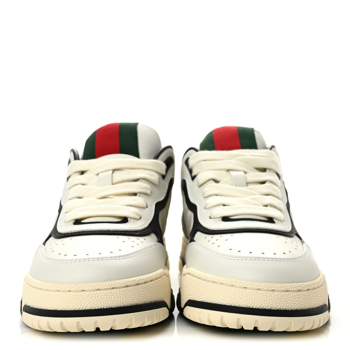 Gucci Calfskin Women's Re-Web Sneakers 37 Black White