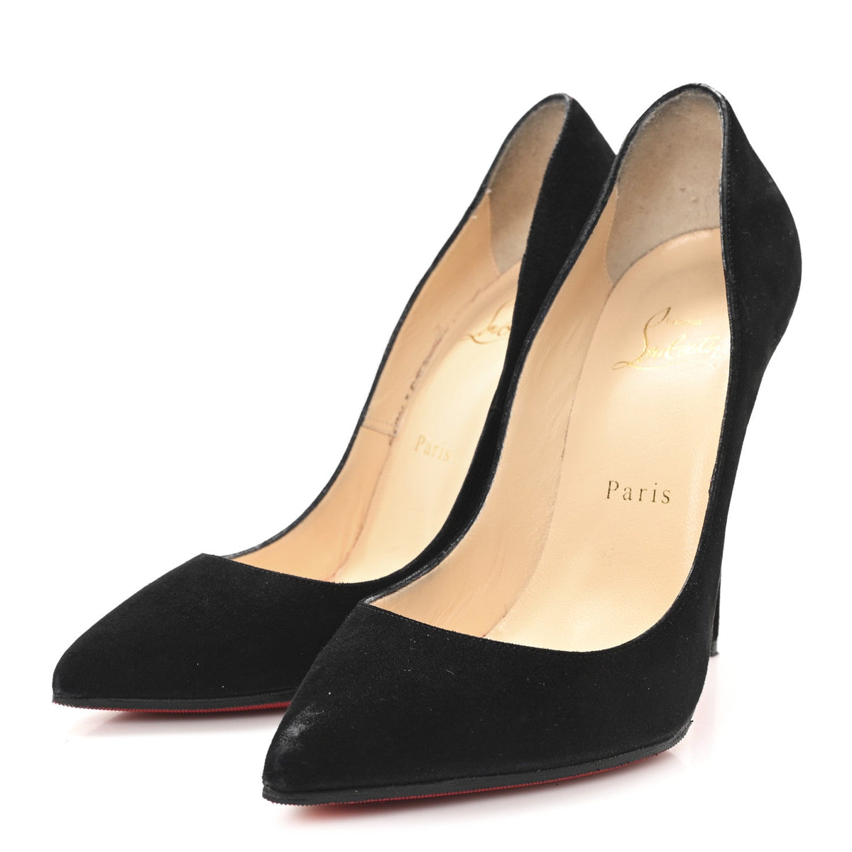 Christian Louboutin Suede Women's Pigalle Follies 120 Pumps 38 Black