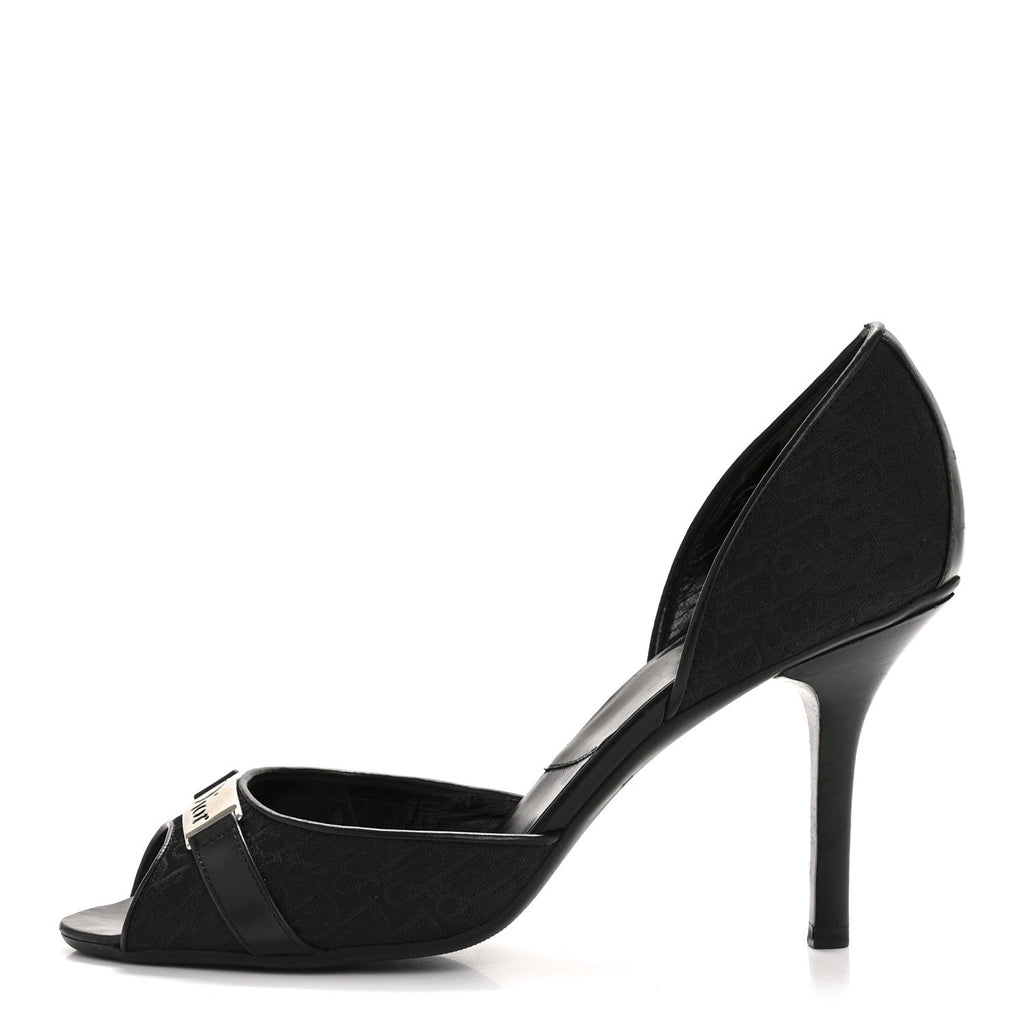 Christian Dior Canvas Monogram Women's Sandals 37.5 Black