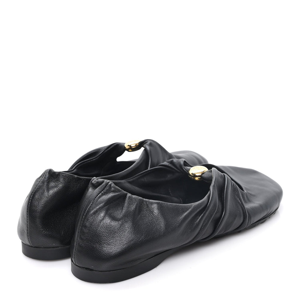 Loewe Lambskin Women's Pebble Ballerina Flats 35 Black