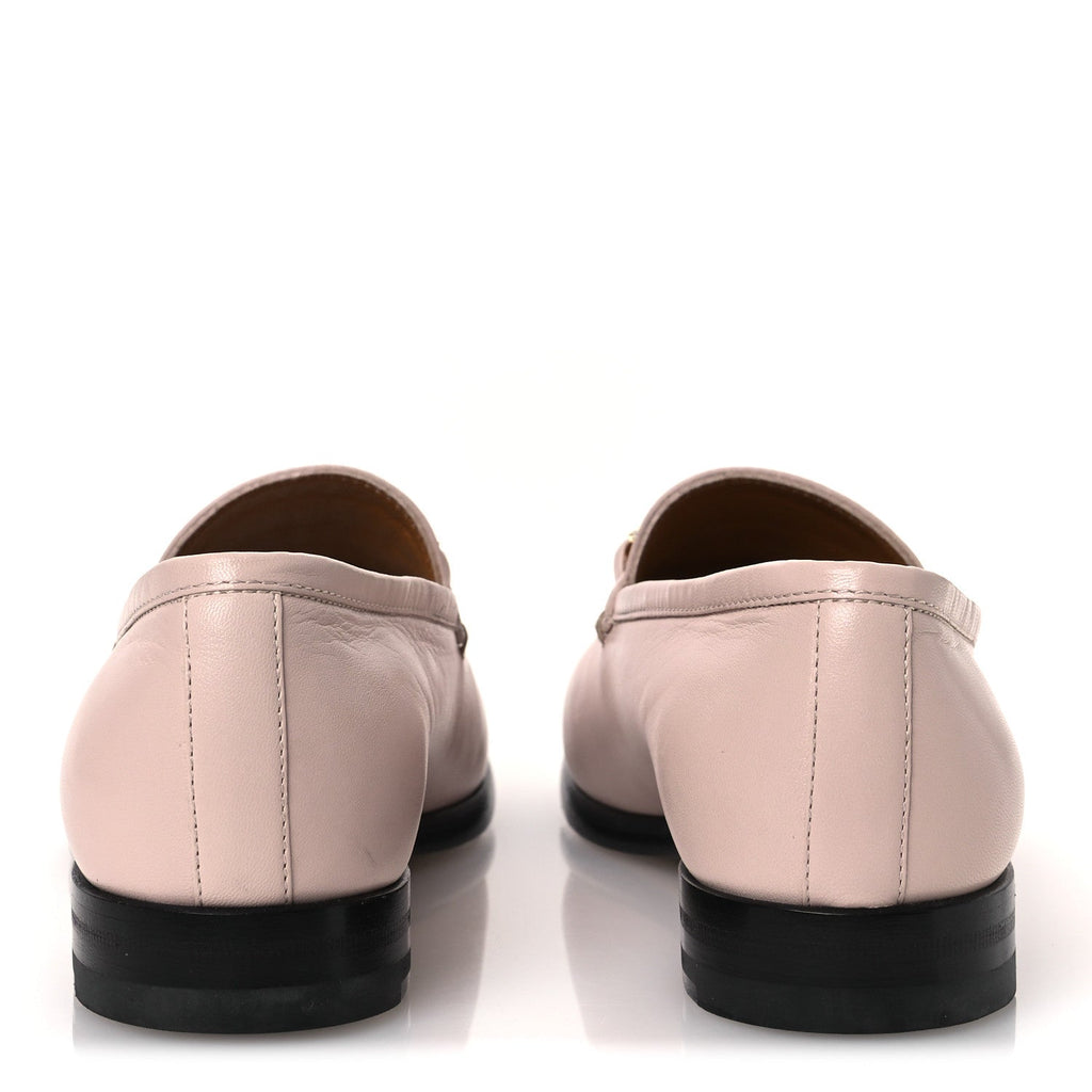 Gucci Malaga Kid Women's Crystal Horsebit Jordaan Loafers 37 Pink Hibiscus