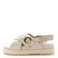 Gucci Calfskin Nappa Women's Charlotte Slingback Sandals 35 Mystic White Platino