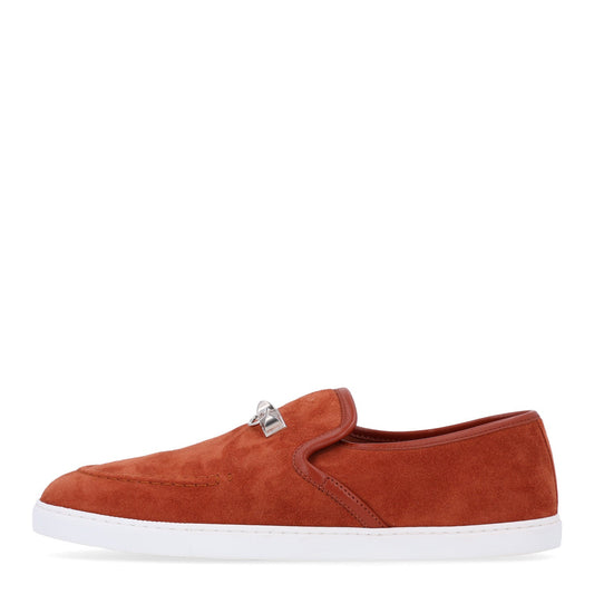 Hermes Suede Goatskin Nappa Jour Women's Loafers Gold