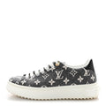 Louis Vuitton Denim Monogram Women's Time Out Sneakers 38 Dark Blue