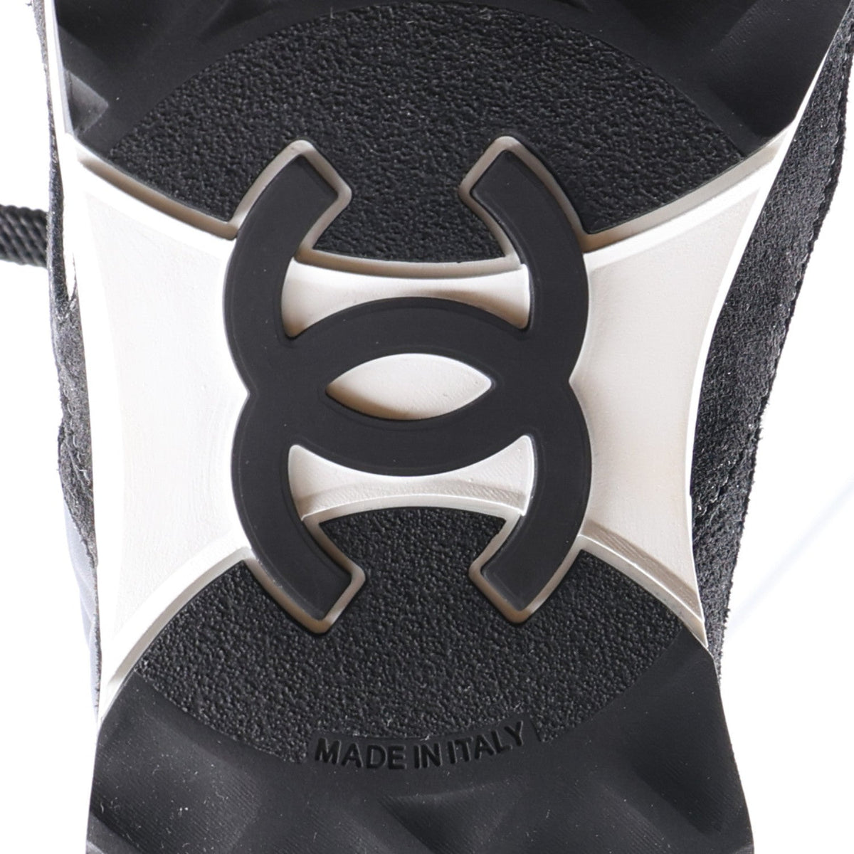 Chanel Suede Calfskin Quilted Women's Sneakers 36.5 Black