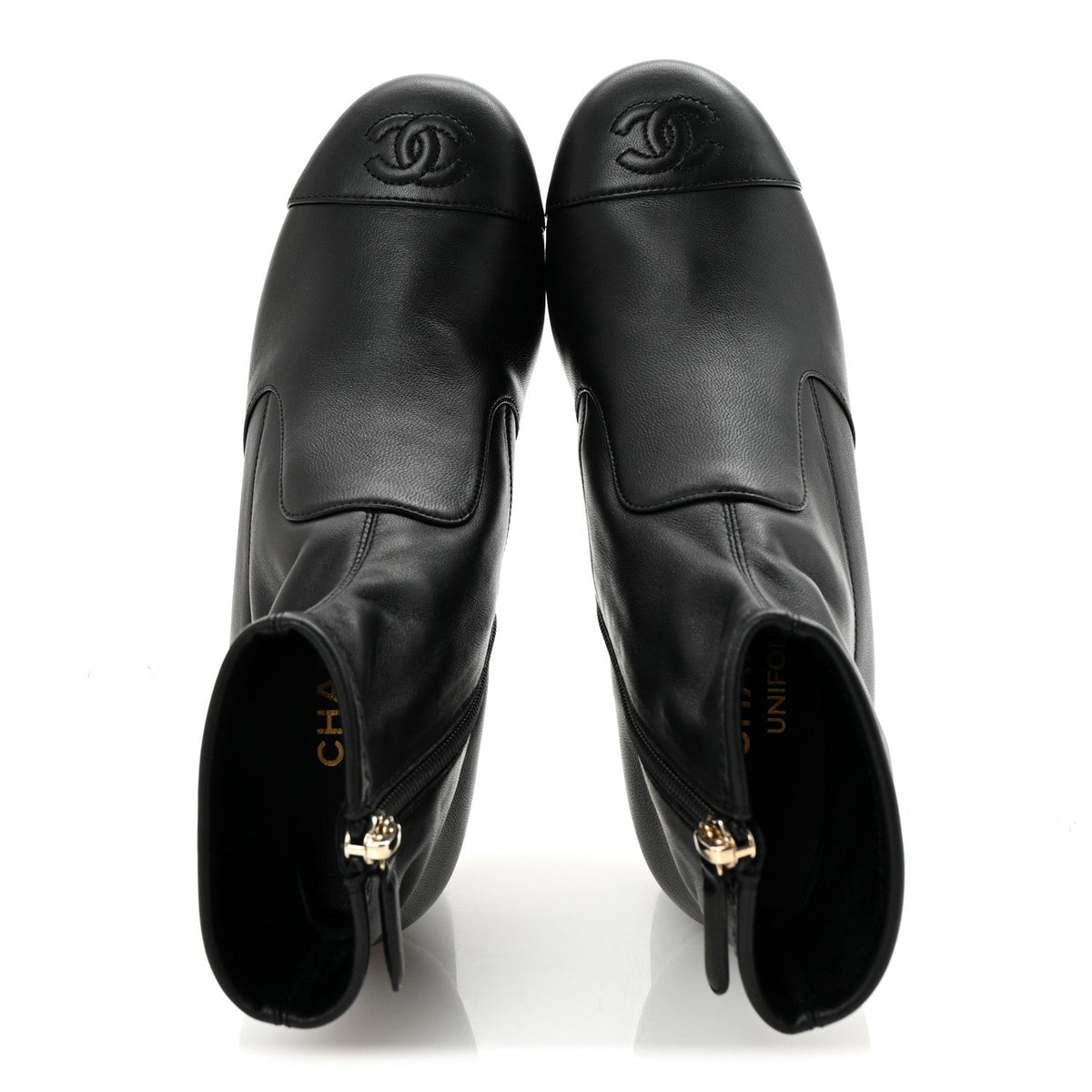 Chanel Stretch Lambskin Cap Toe CC Women's Boots