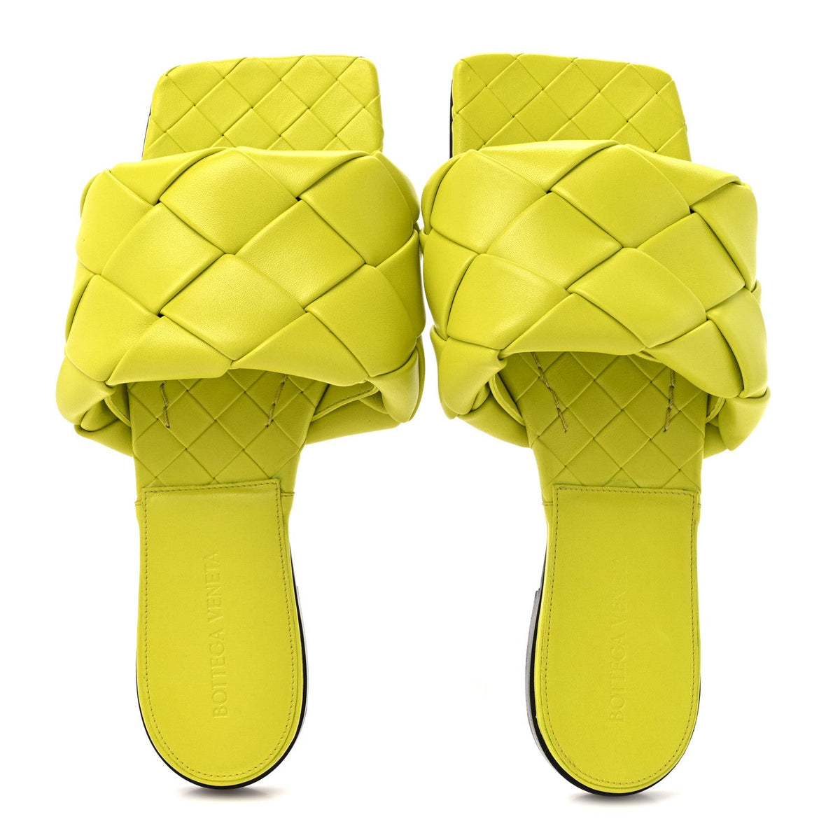Bottega Veneta Nappa Maxi Intrecciato Lido Women's Flat Sandals 38 Kiwi