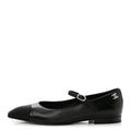 Chanel Lambskin Grosgrain Cap Toe Women's CC Mary Jane Flats 39.5 Black