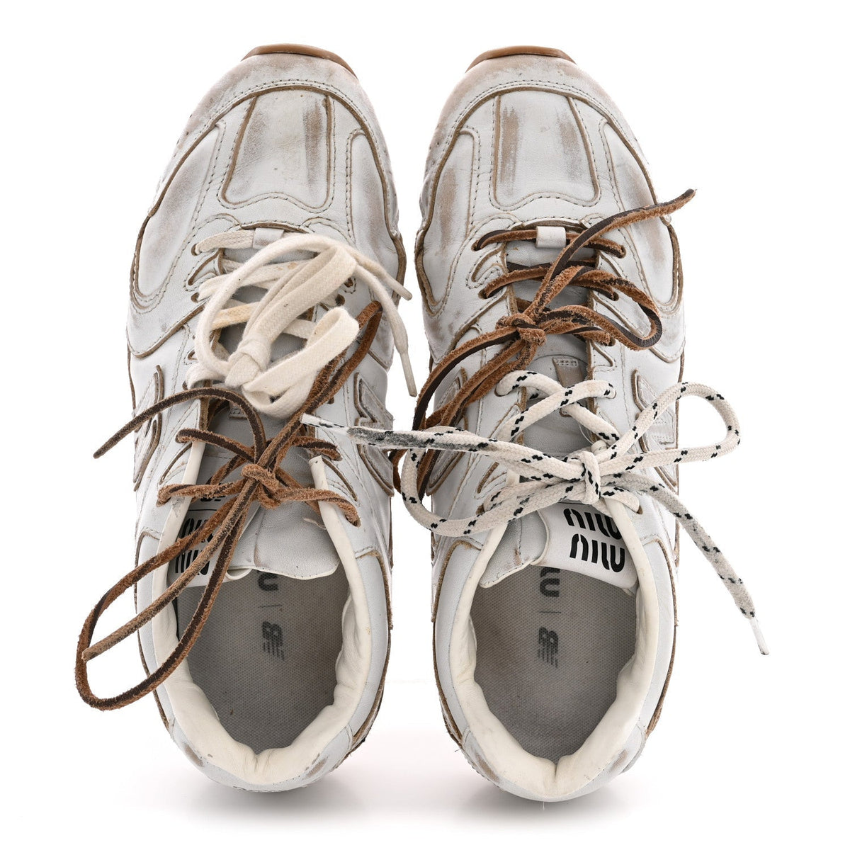 Miu Miu Bleached Calfskin Women's 530 SL Sneakers 39 White
