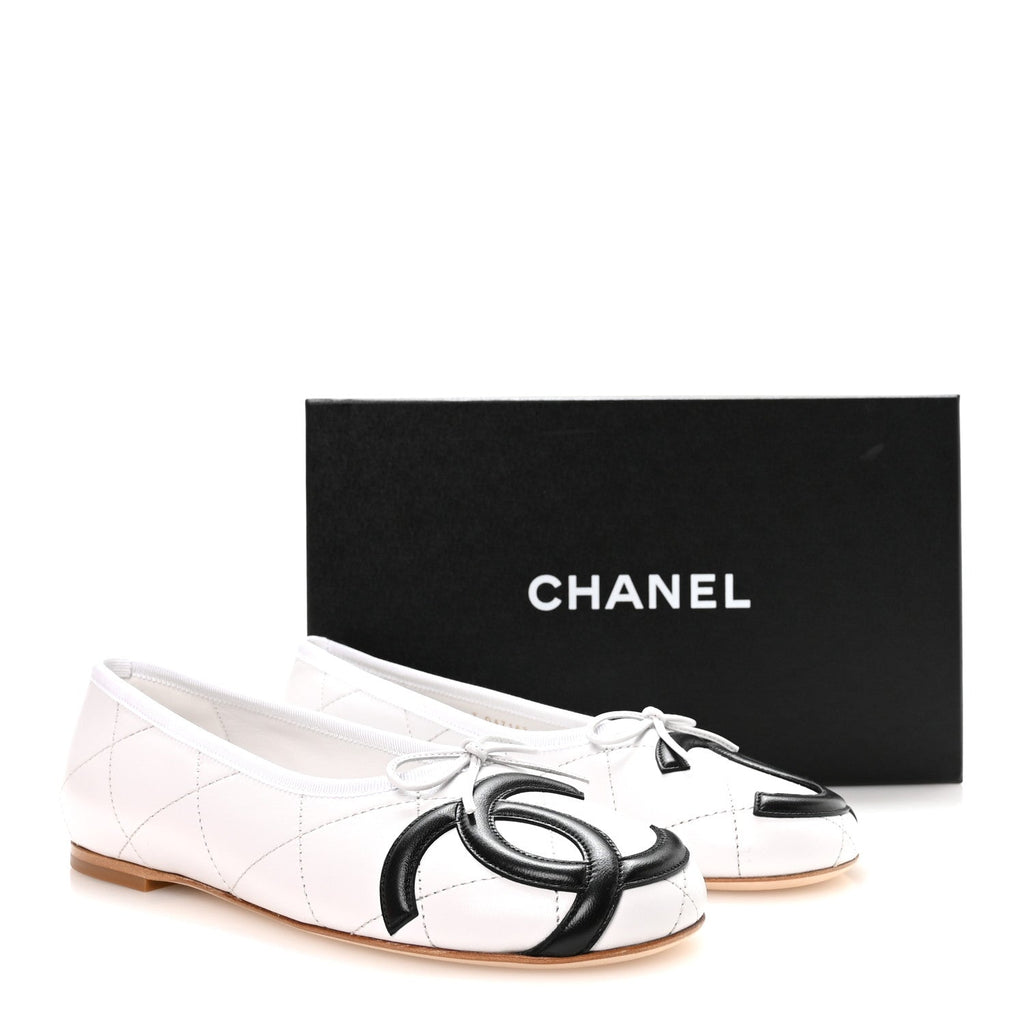 Chanel Lambskin Quilted CC Cambon Women's Ballet Flats
