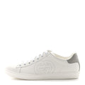 Gucci Calfskin Women's Ace Sneakers 38.5 White Grey Sky