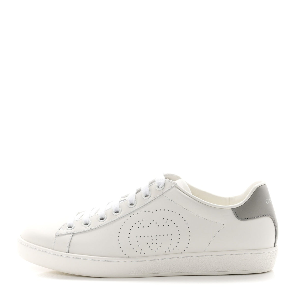Gucci Calfskin Women's Ace Sneakers 38.5 White Grey Sky