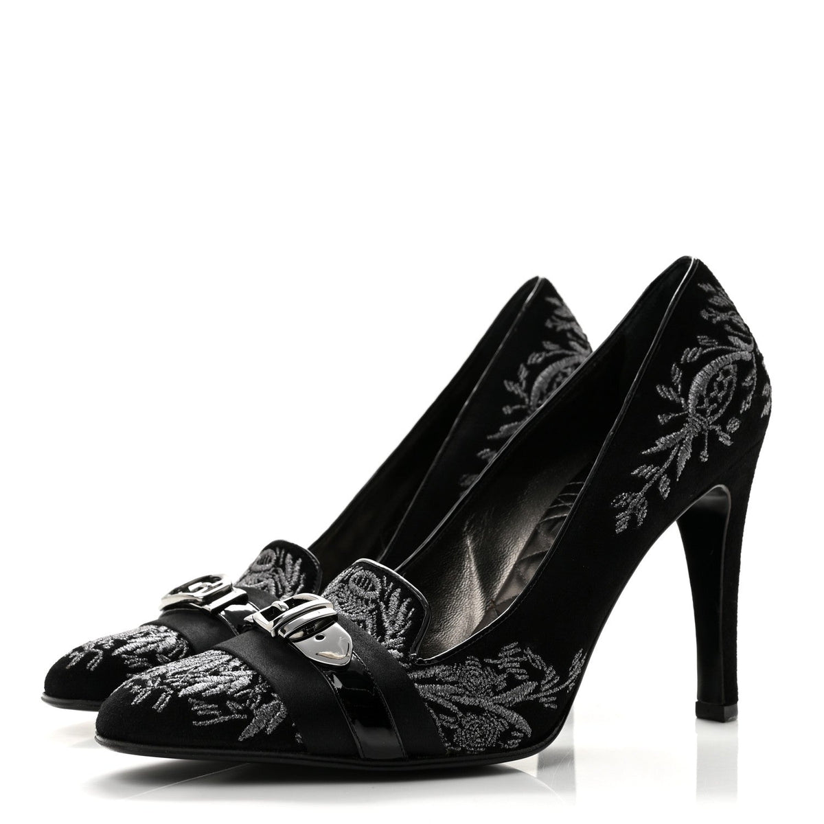 Gucci Suede Brocade Women's Pumps 9 Black