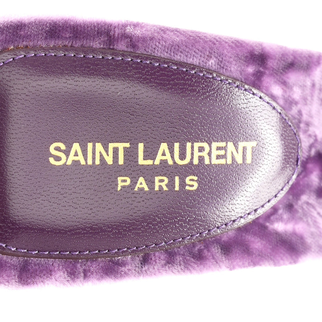 Saint Laurent Velvet Women's Baliqua 105 Mule Sandals 36 Malva