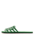 Loewe Calfskin Women's Paula's Ibiza Petal Anagram Caged Slide Sandals 38 Green