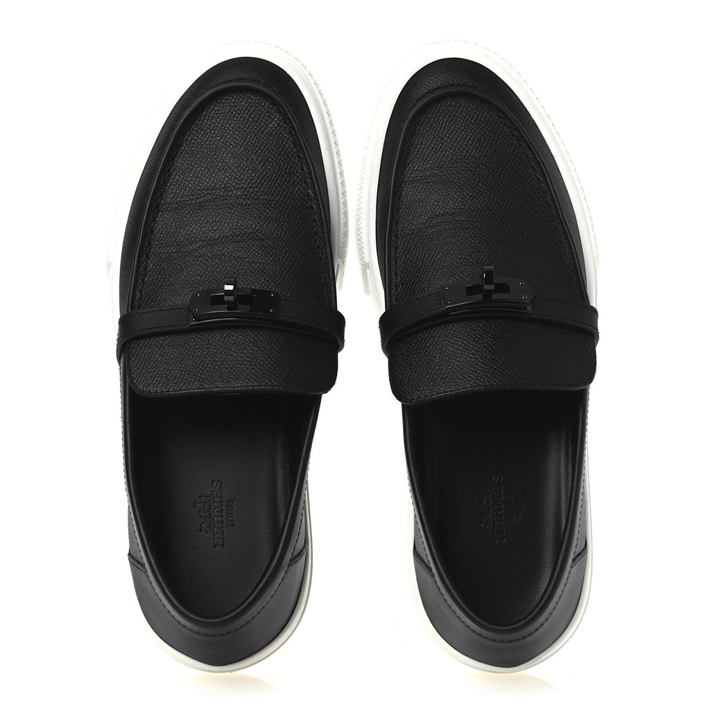 Hermes Calfskin Women's Game Slip On Sneakers 39.5 Black