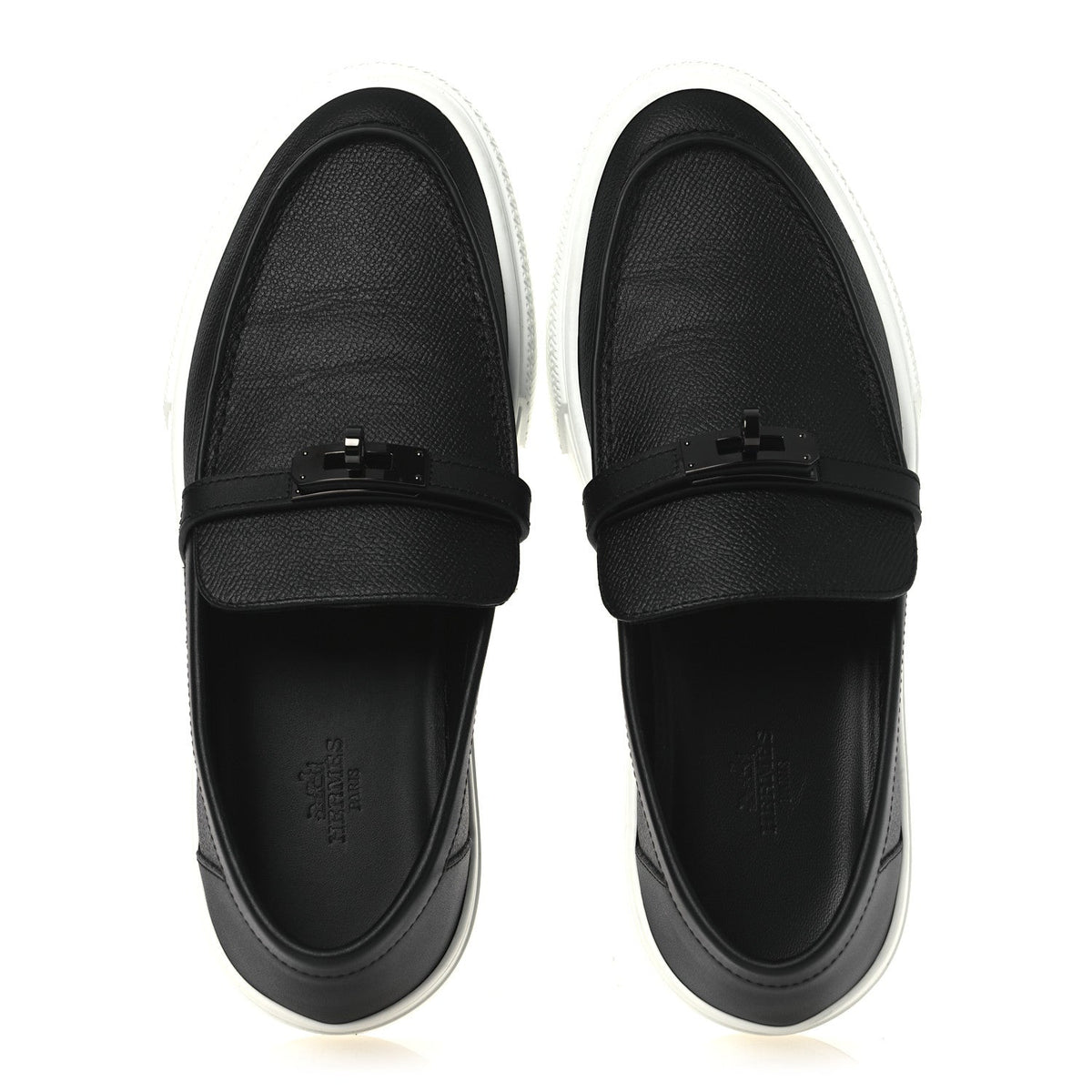Hermes Calfskin Women's Game Slip On Sneakers 39.5 Black