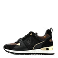 Louis Vuitton Suede Calfskin Recycled Monogram Nylon Women's Run Away Sneakers 39 Black
