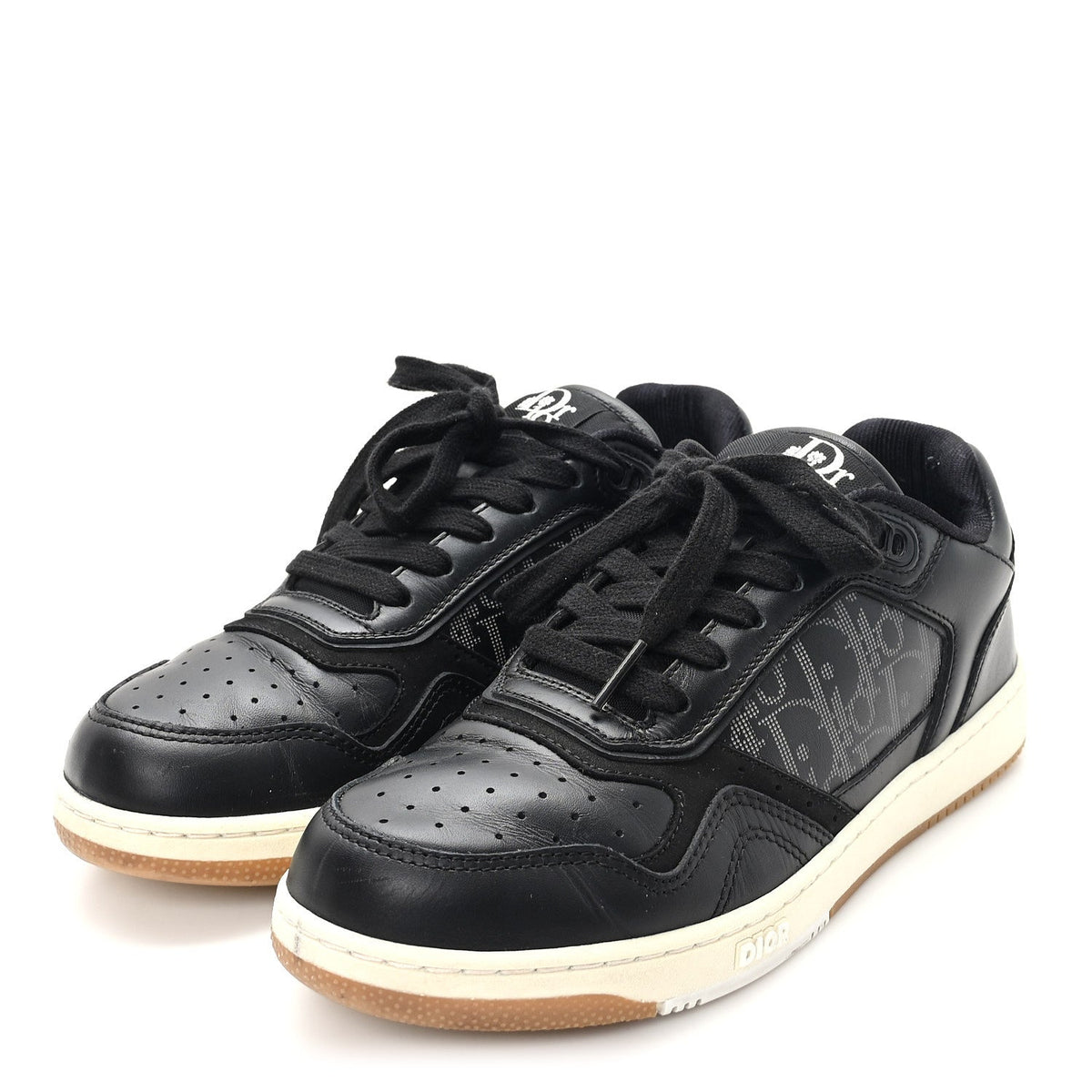 Christian Dior Smooth Calfskin Men's B27 Low Top Sneakers 39 Black Grey