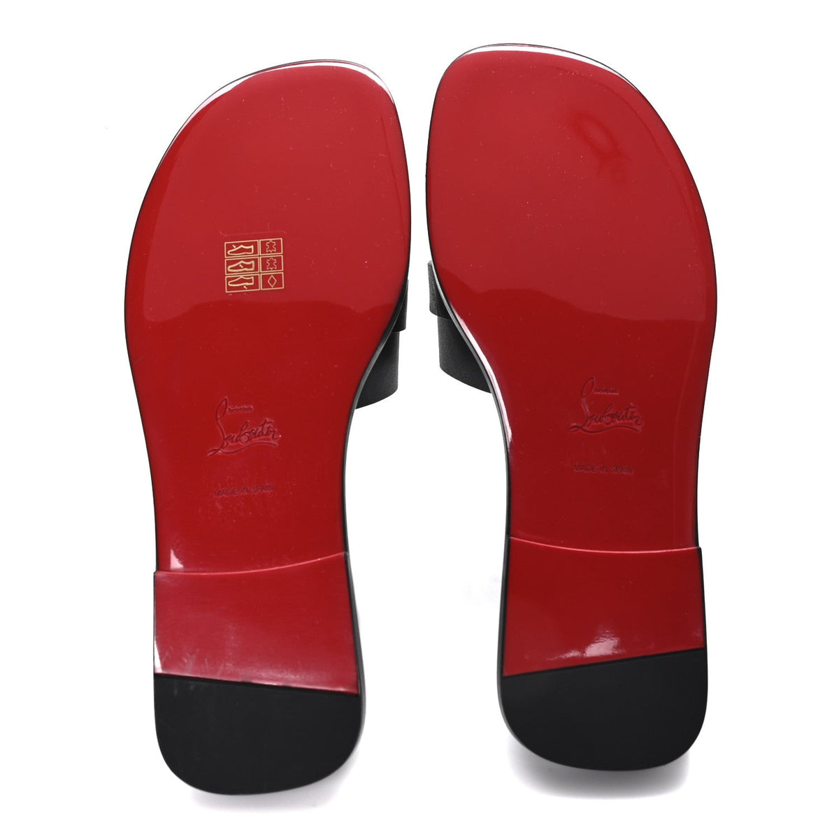 Christian Louboutin Calfskin Women's Her In Roma Flat Slides 37.5 Black