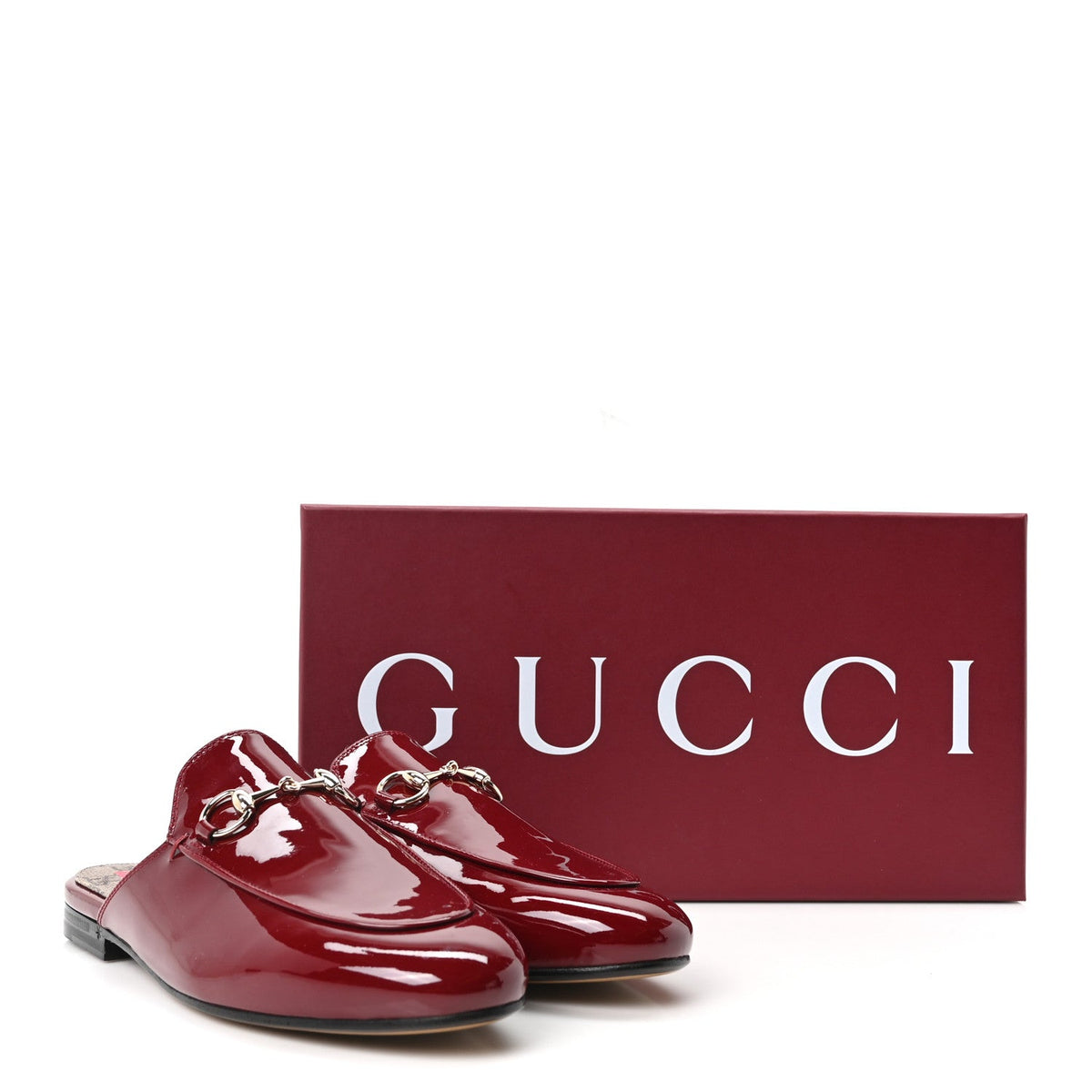 Gucci Patent Women's Princetown Slippers 36 Rosso Ancora