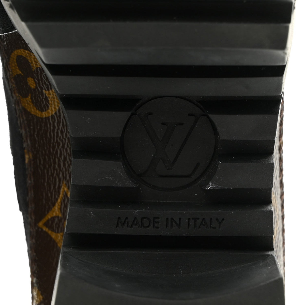 Louis Vuitton Suede Calfskin Monogram Women's Laureate Desert Boots 36 Black