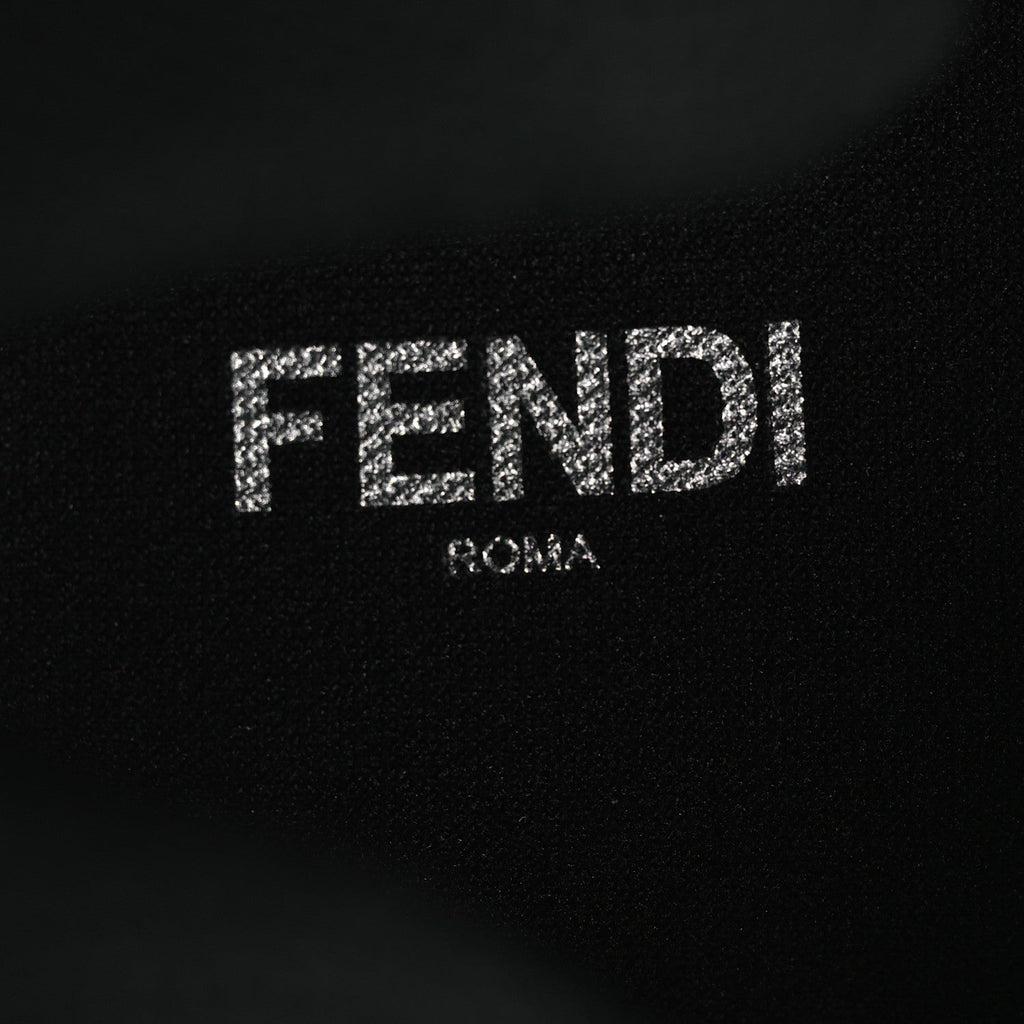 Fendi Vitello Nylon Men's High Top Sneakers 7 Ultra White Black