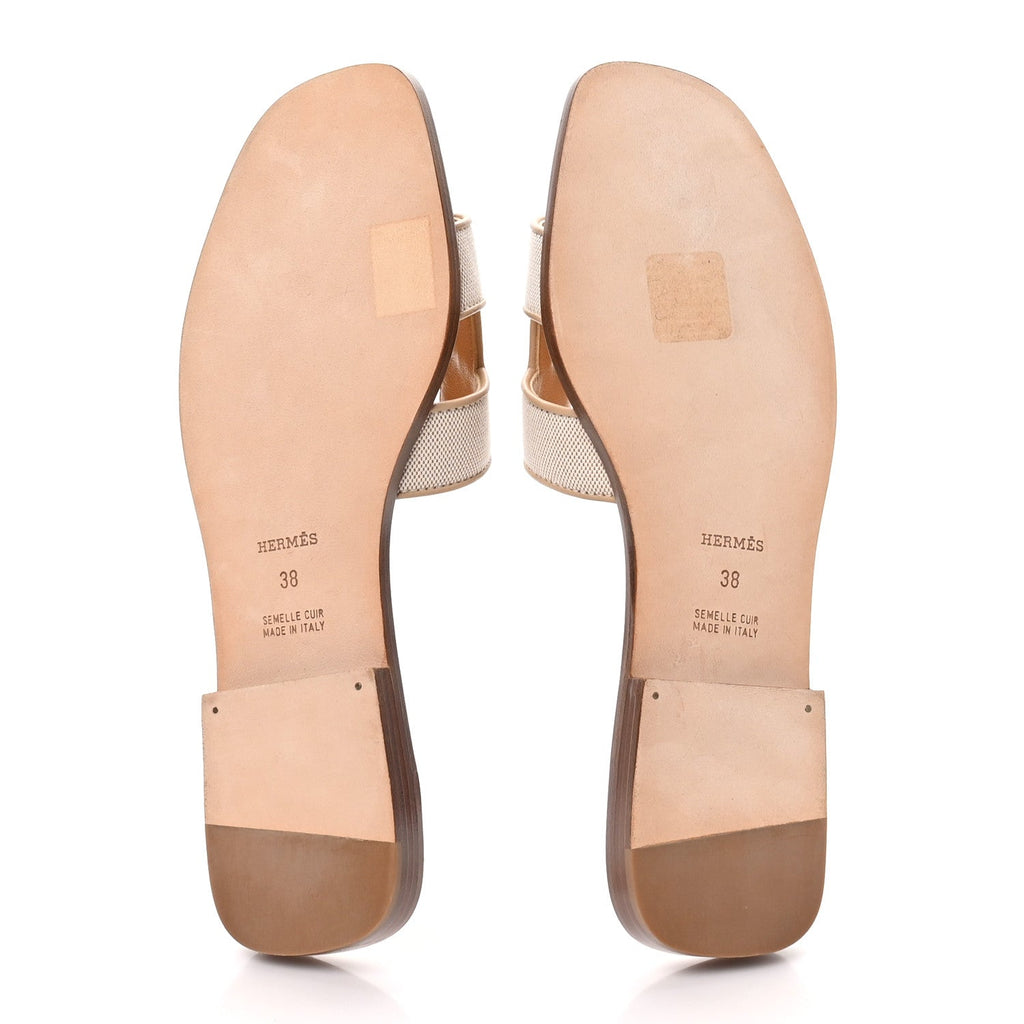 Hermes Linen Canvas Oran Women's Shoes