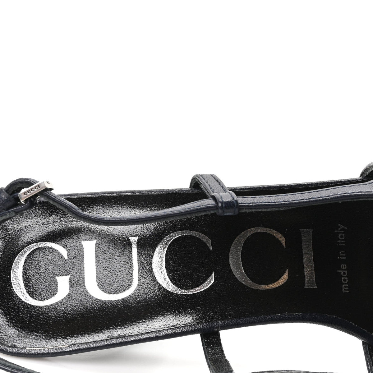 Gucci GG Monogram Malaga Kid Women's Square G Slingback Pumps 36.5 Beige Blue