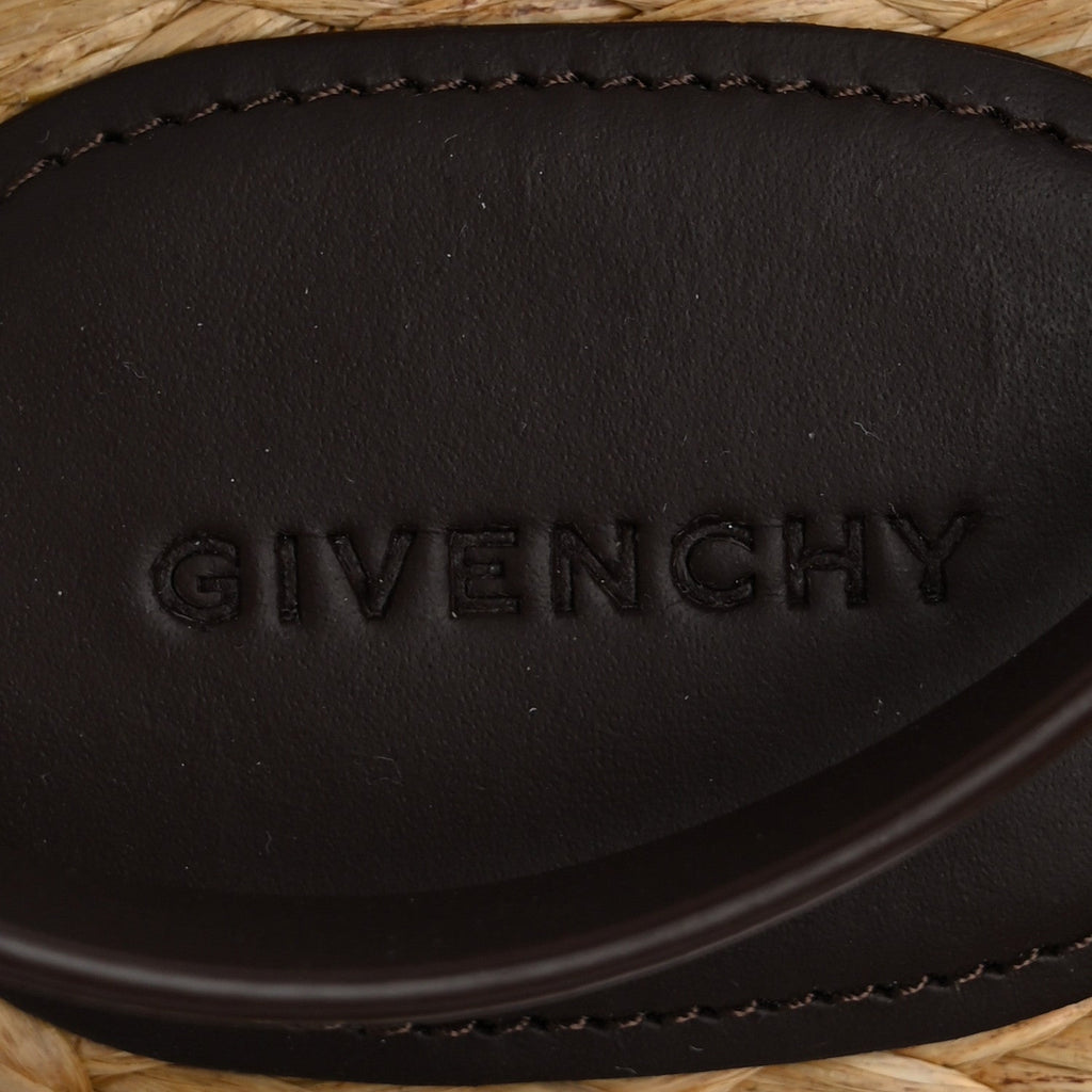 Givenchy Calfskin Raffia 4G Liquid Women's Espadrille Sandals 35 Ebony Natural