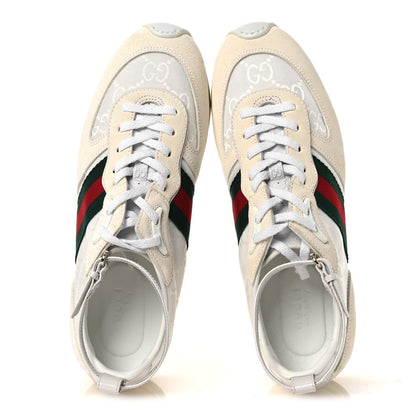 Gucci Suede Women's GG Monogram Web Re-Motion Sneakers 37 White