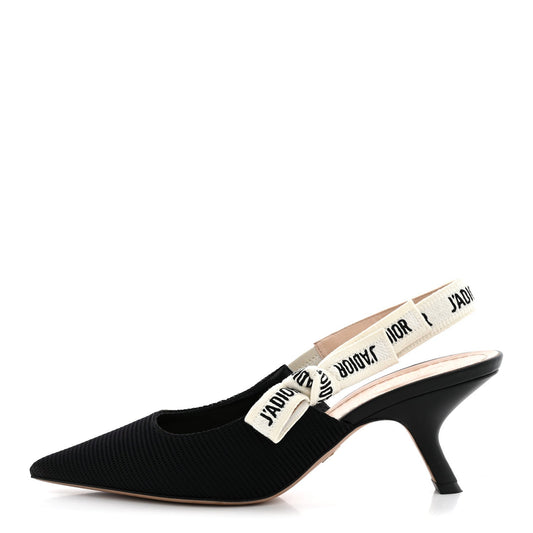 Christian Dior Technical Canvas Women's J'Adior Slingback 65mm Pumps 38.5 Black