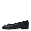 Chanel Quilted CC Cap Toe Women's Ballerina Flats Dark Brown