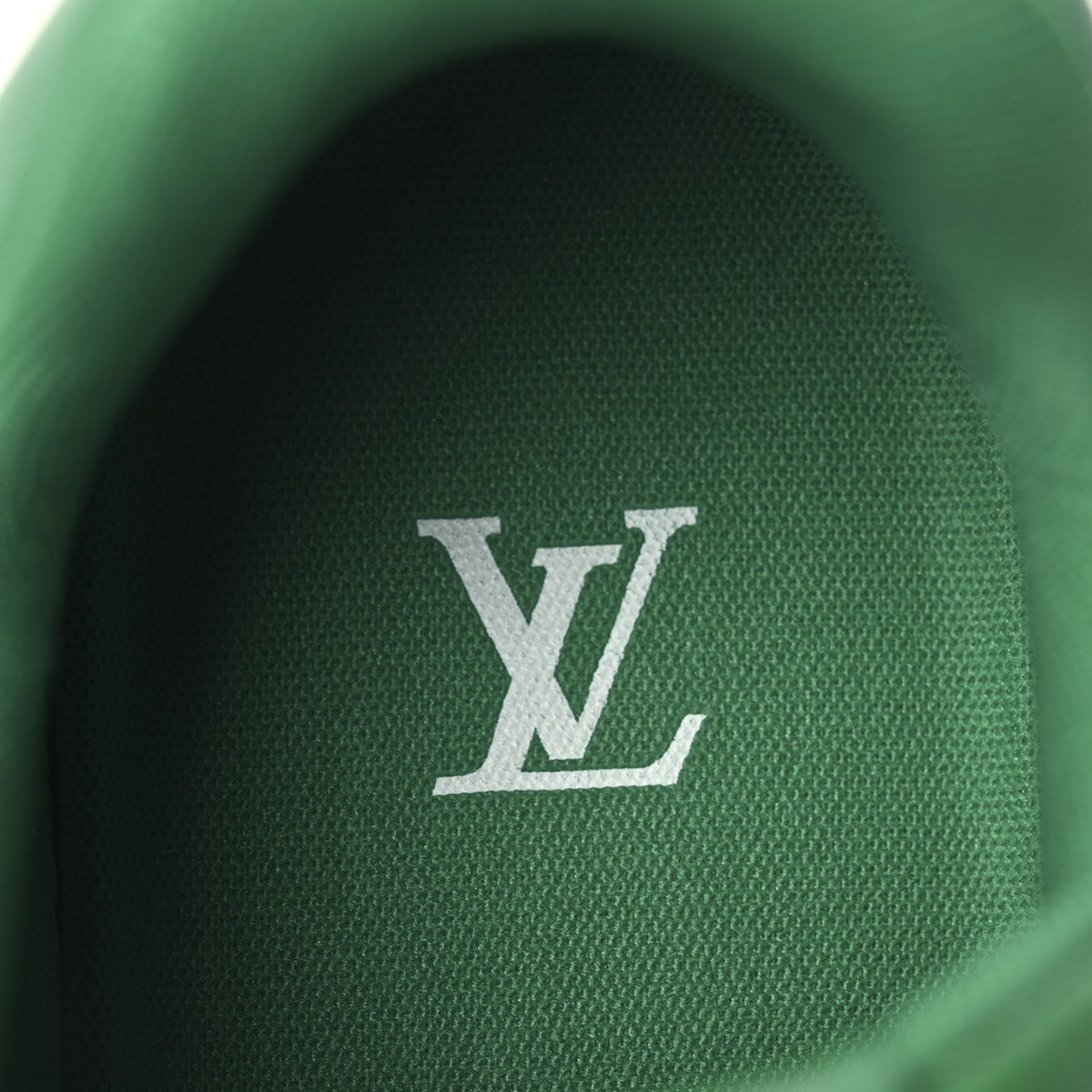Louis Vuitton Damier Pop Grained Calfskin Men's LV Trainer Sneakers Green