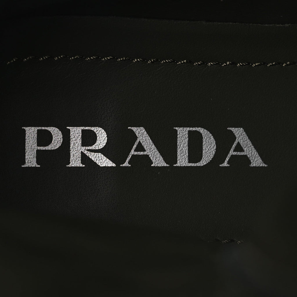 Prada Spazzolato Rois Re-Nylon Women's Monolith Boots 40 Militare