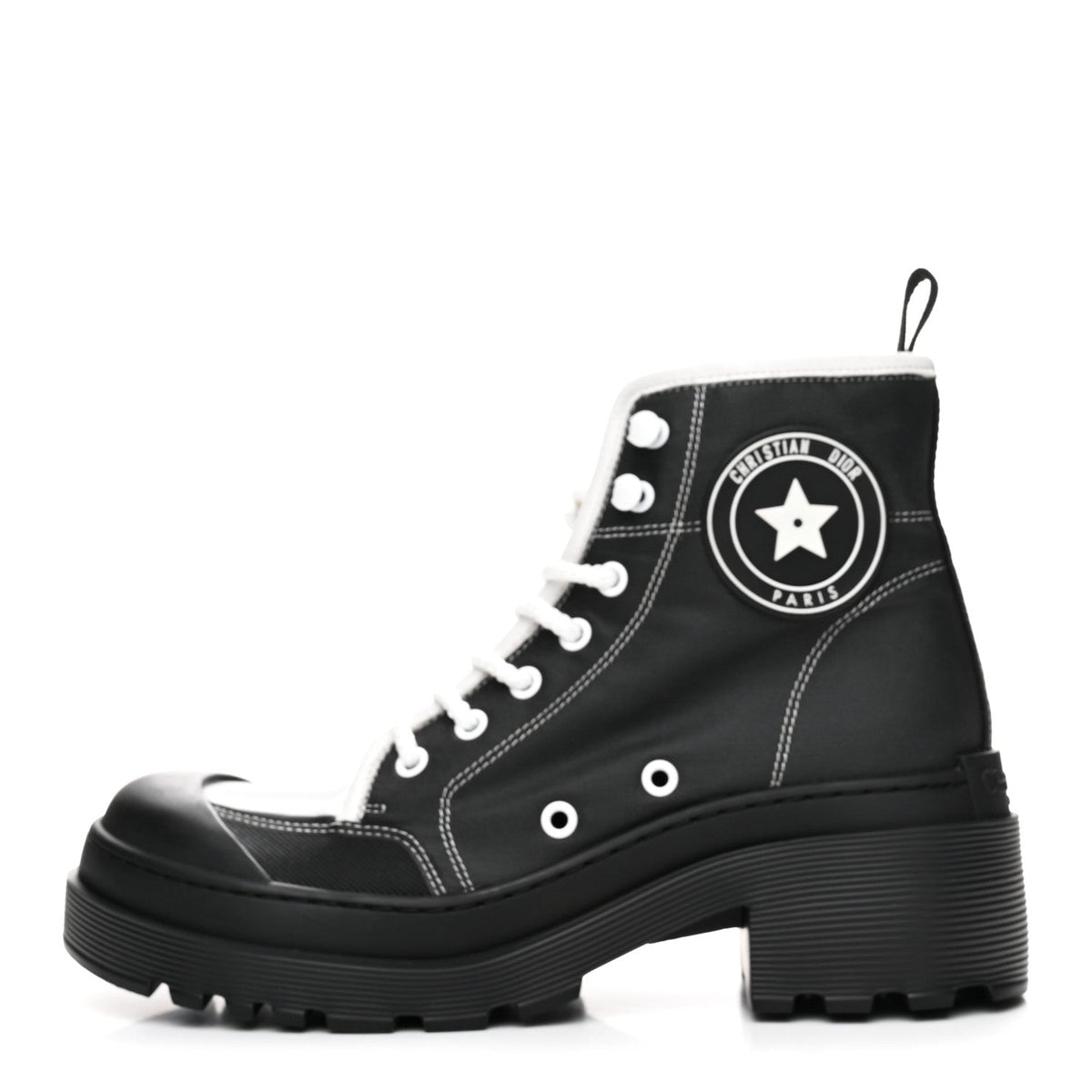 Christian Dior Calfskin Technical Fabric Women's D-Rise 35mm Boots 38 Black