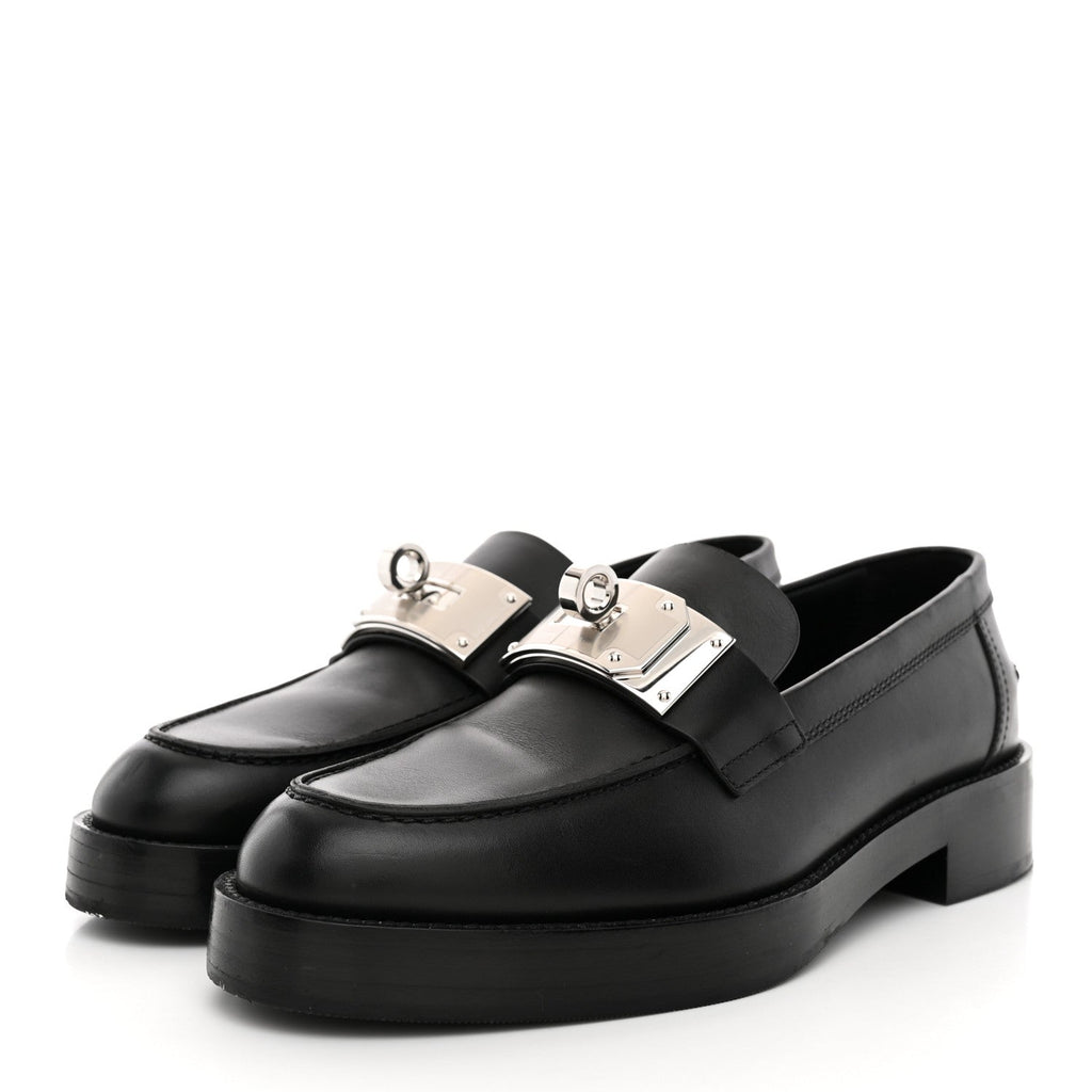 Hermes Calfskin Women's Hot Loafers Black