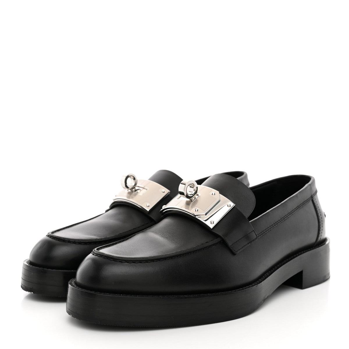 Hermes Calfskin Women's Hot Loafers Black