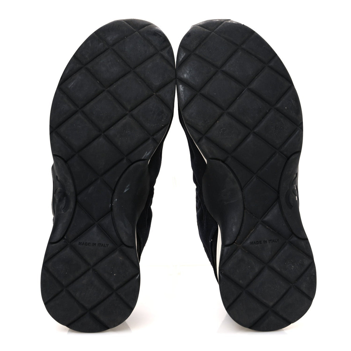 Chanel Stretch Fabric Women's CC Sneakers 36 Black