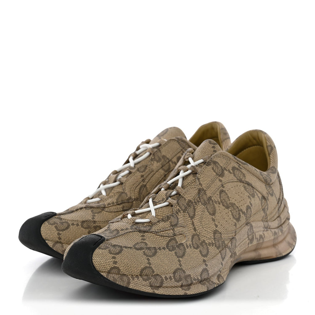 Gucci Plume Calfskin Men's Run Sneakers 11.5 Beige Ebony
