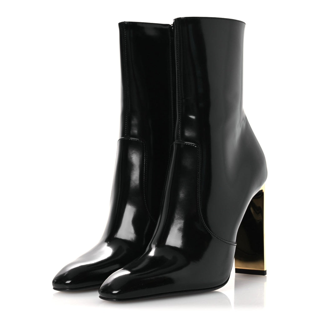 Saint Laurent Vitello Marilyn Women's Auteuil 105 Boots 37.5 Black