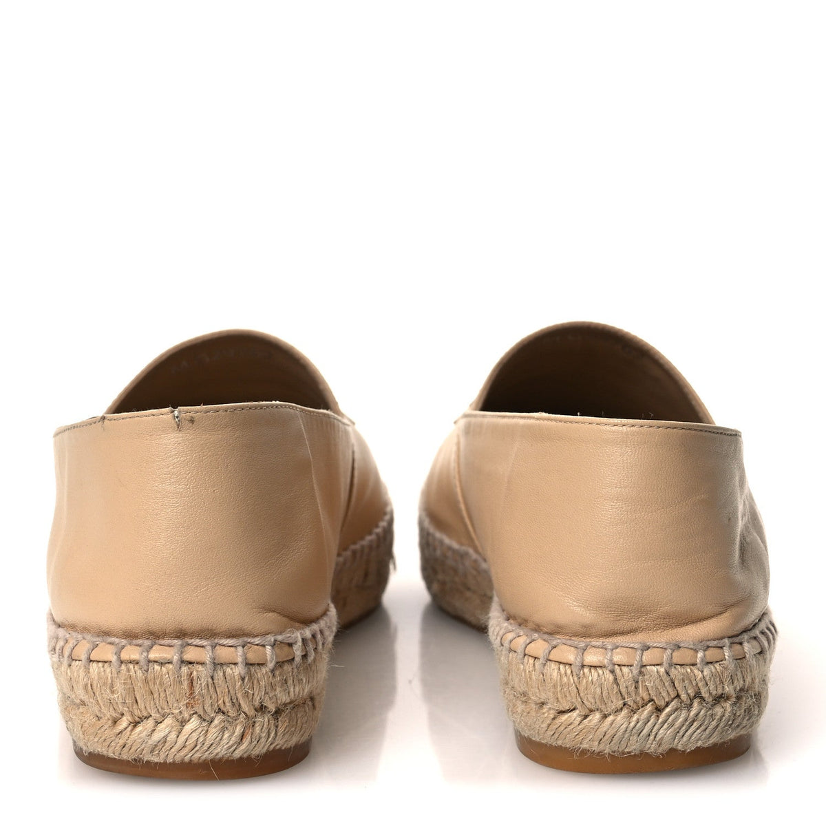 Chanel Lambskin Women's CC Espadrilles 40 Beige Black