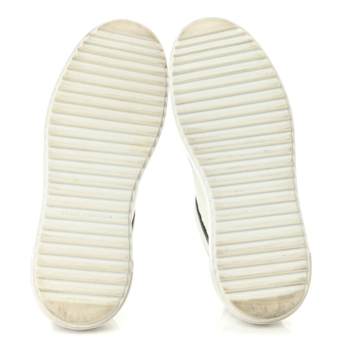 Louis Vuitton Monogram Embossed Calfskin Women's Time Out Sneakers 37 White Black