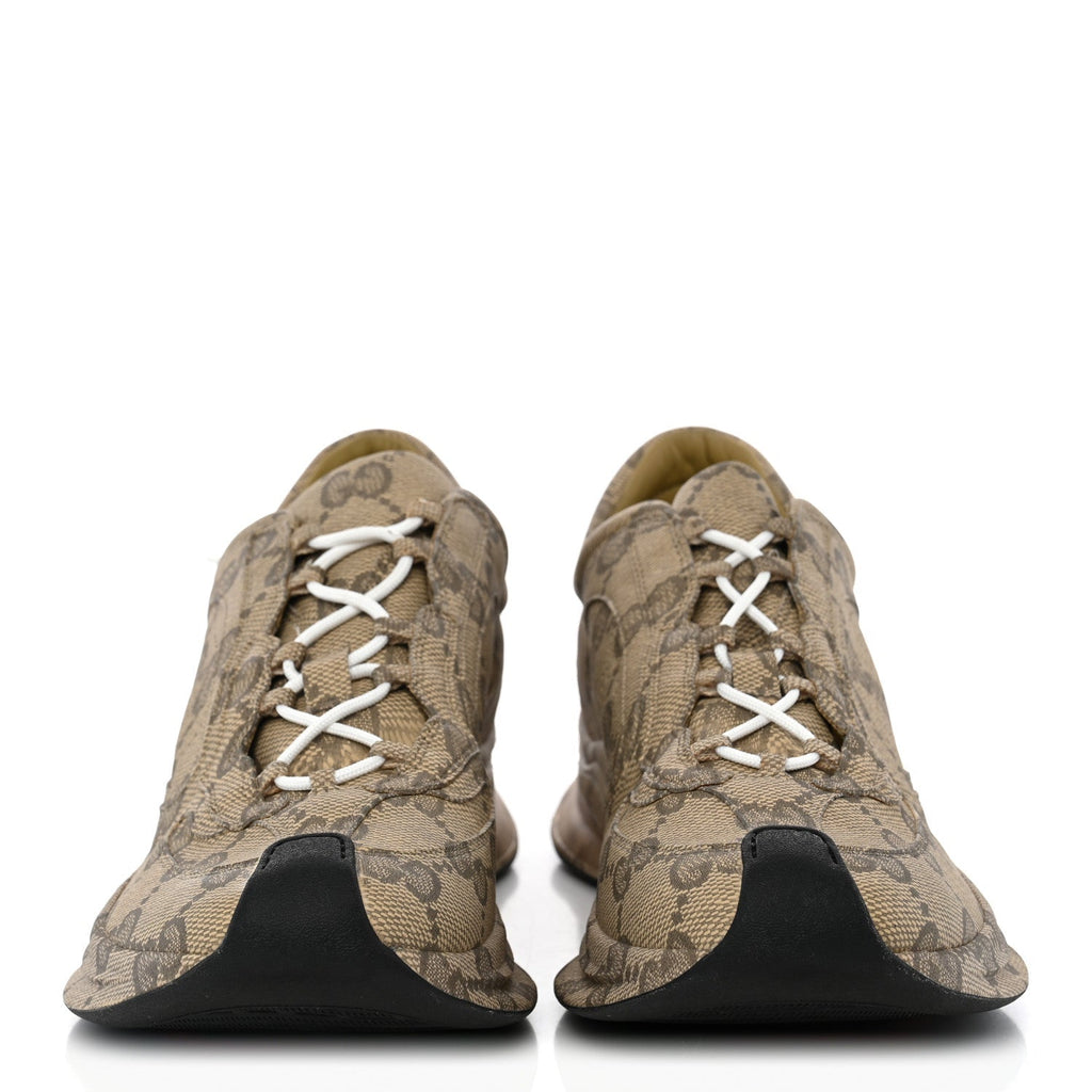 Gucci Plume Calfskin Men's Run Sneakers 11.5 Beige Ebony