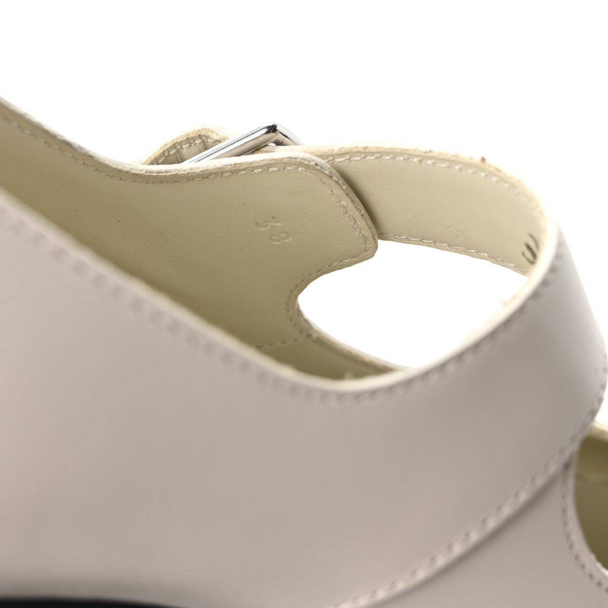 Hermes Calfskin Women's Hoxton Oxford 38 Beige Glaise