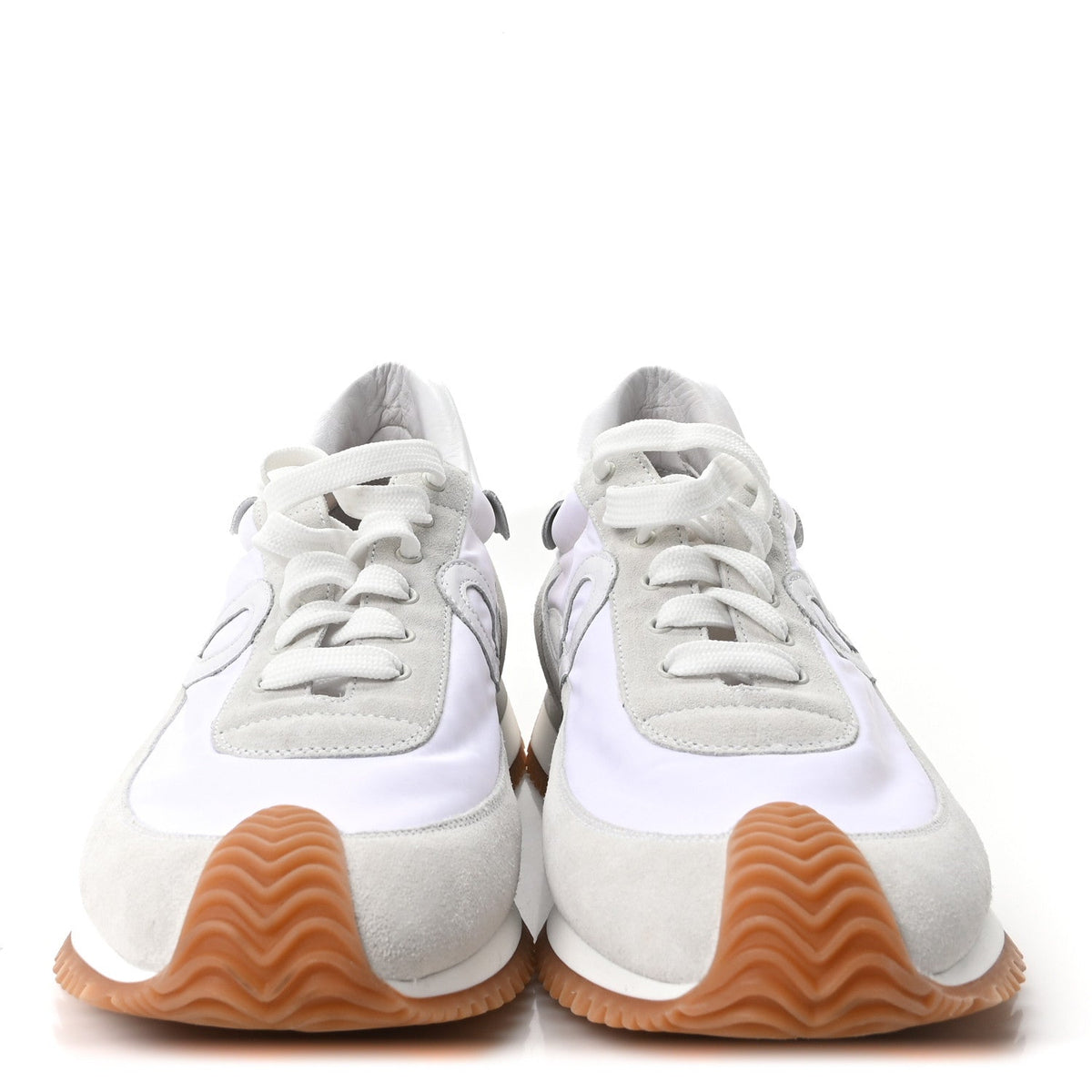Loewe Nylon Suede Men's Flow Retro Runner Sneakers 45 White