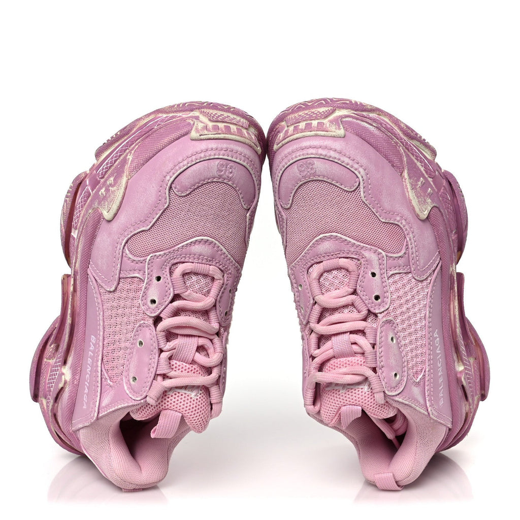 Balenciaga Fabric Mesh Women's Triple S Sneakers 36 Pink