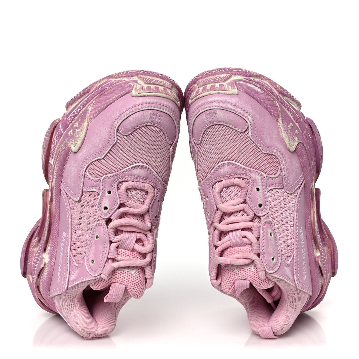 Balenciaga Fabric Mesh Women's Triple S Sneakers 36 Pink